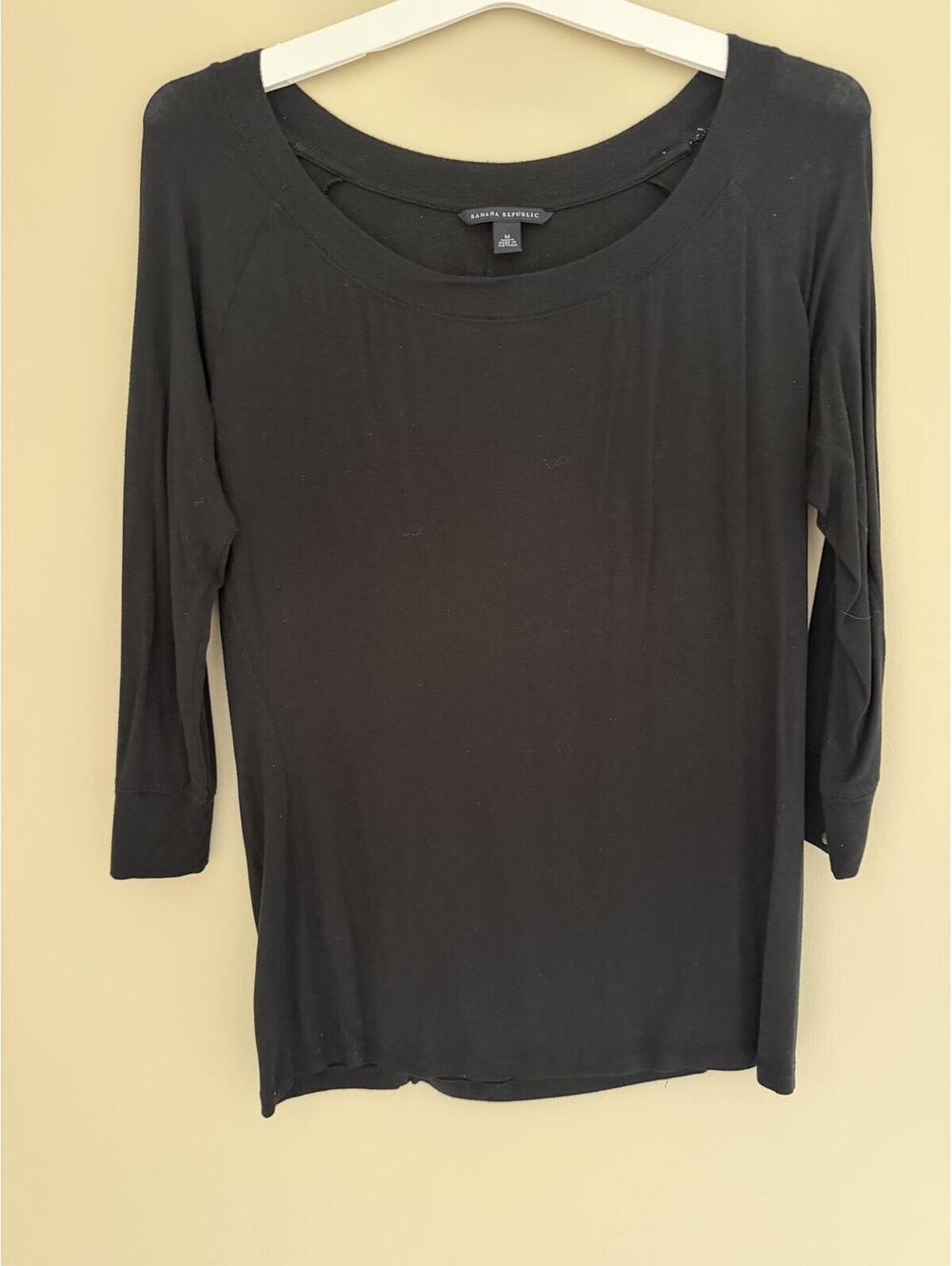 M Banana Republic Black w/ decorative buttons on sleeve